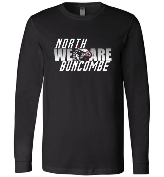 WE ARE NORTH BUNCOMBE! - Official Black Hawks Long Sleeve! (Dark fabric)