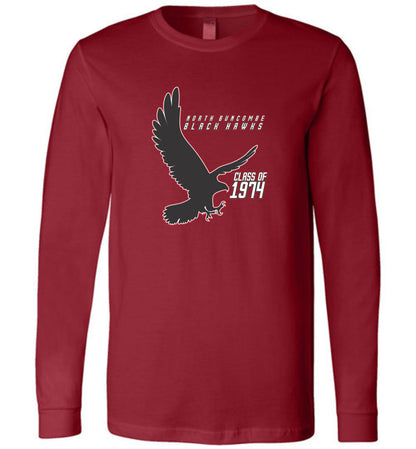 BLACK HAWKS! - Vintage 1974 Reunion Gear - Concept 002 Long Sleeve Unisex, Modern Sports Logo