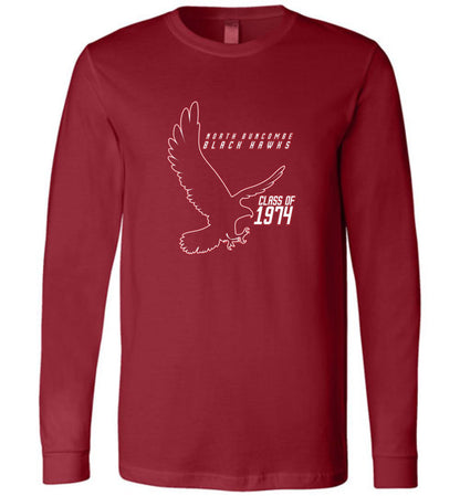 BLACK HAWKS! - Vintage 1974 Reunion Gear - Concept 002 Long Sleeve Unisex, Modern Sports Logo