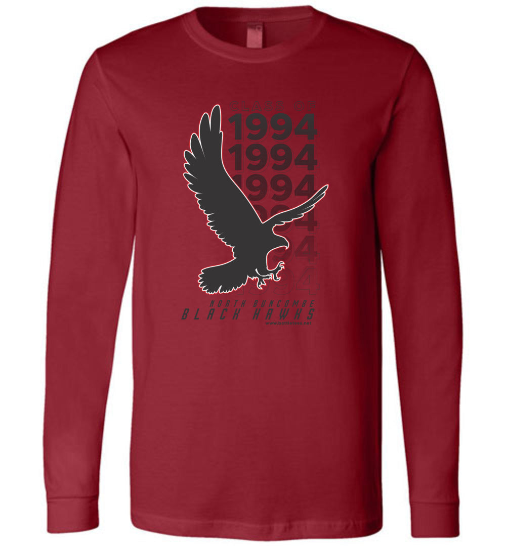 BLACK HAWKS! - Vintage 1994 Reunion Gear - Concept 001 Long Sleeve Unisex, Modern Sports Logo