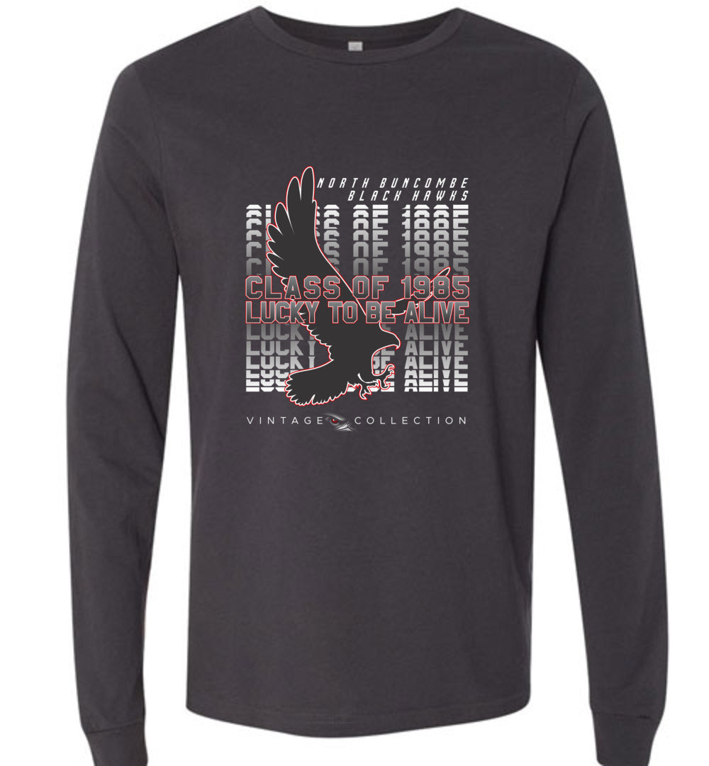 BLACK HAWKS! - Vintage 1985 Reunion Gear - Concept 001 Long Sleeve Unisex, Modern Sports Logo