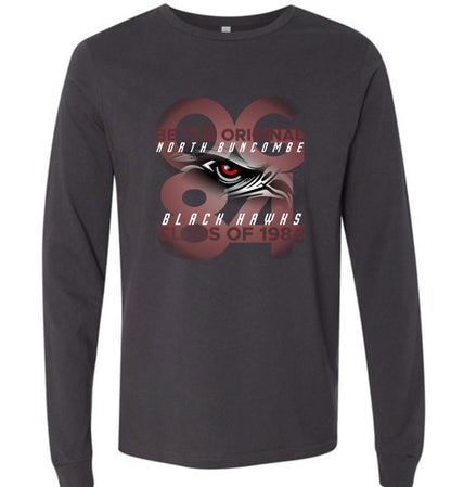 BLACK HAWKS! - Vintage 1984 Reunion Gear - Concept 001 Long Sleeve Unisex, Modern Sports Logo