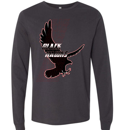 BLACK HAWKS! - Official Gear - Type 7 Long Sleeve Unisex, Modern Sports Logo