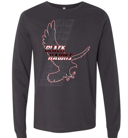 BLACK HAWKS! - Official Gear - Type 7 Long Sleeve Unisex, Modern Sports Logo