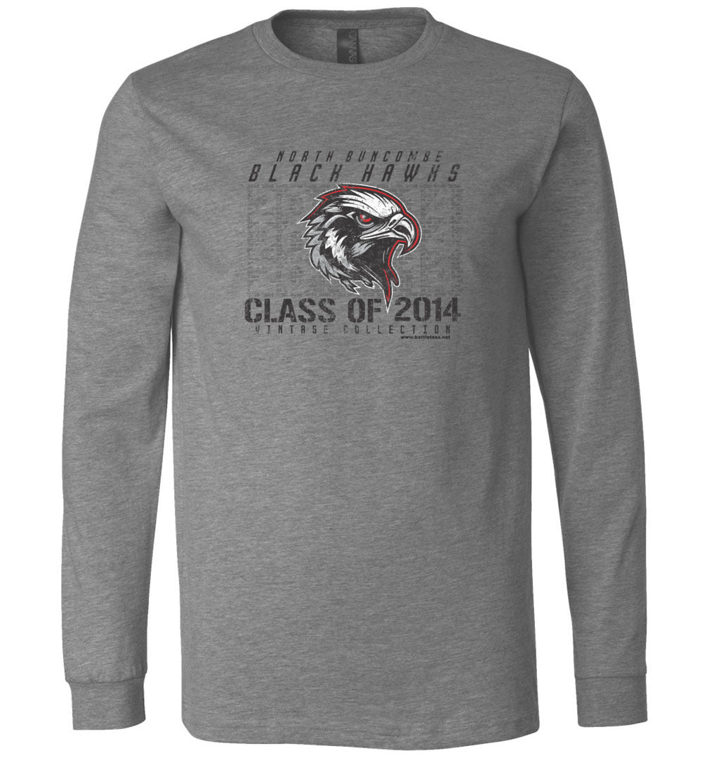 BLACK HAWKS! - Vintage 2014 Reunion Gear - Concept 001 Long Sleeve Unisex, Modern Sports Logo