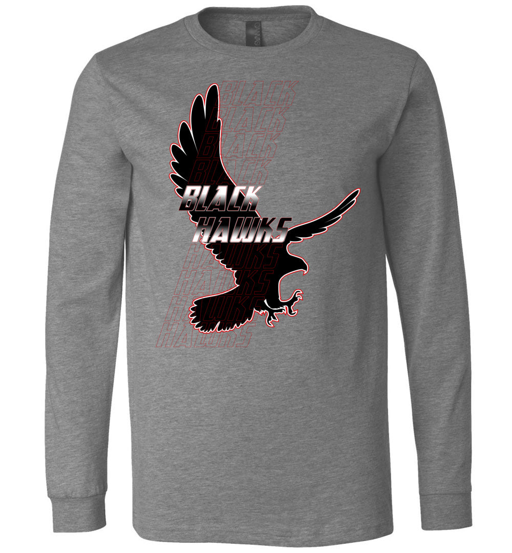 BLACK HAWKS! - Official Gear - Type 7 Long Sleeve Unisex, Modern Sports Logo