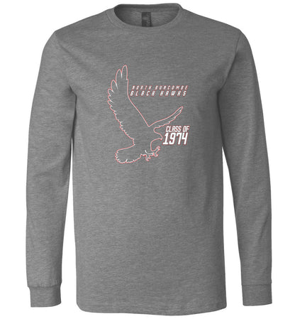 BLACK HAWKS! - Vintage 1974 Reunion Gear - Concept 002 Long Sleeve Unisex, Modern Sports Logo