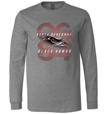 BLACK HAWKS! - Vintage 1984 Reunion Gear - Concept 001 Long Sleeve Unisex, Modern Sports Logo