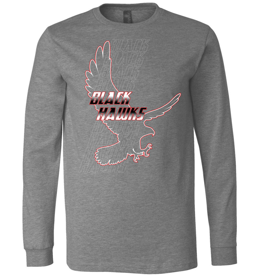 BLACK HAWKS! - Official Gear - Type 7 Long Sleeve Unisex, Modern Sports Logo