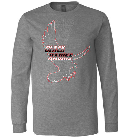 BLACK HAWKS! - Official Gear - Type 7 Long Sleeve Unisex, Modern Sports Logo