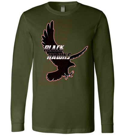 BLACK HAWKS! - Official Gear - Type 7 Long Sleeve Unisex, Modern Sports Logo