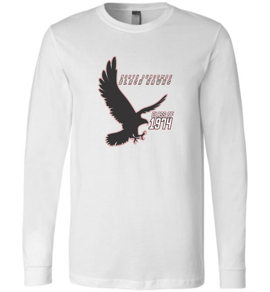 BLACK HAWKS! - Vintage 1974 Reunion Gear - Concept 002 Long Sleeve Unisex, Modern Sports Logo