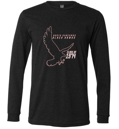 BLACK HAWKS! - Vintage 1974 Reunion Gear - Concept 002 Long Sleeve Unisex, Modern Sports Logo