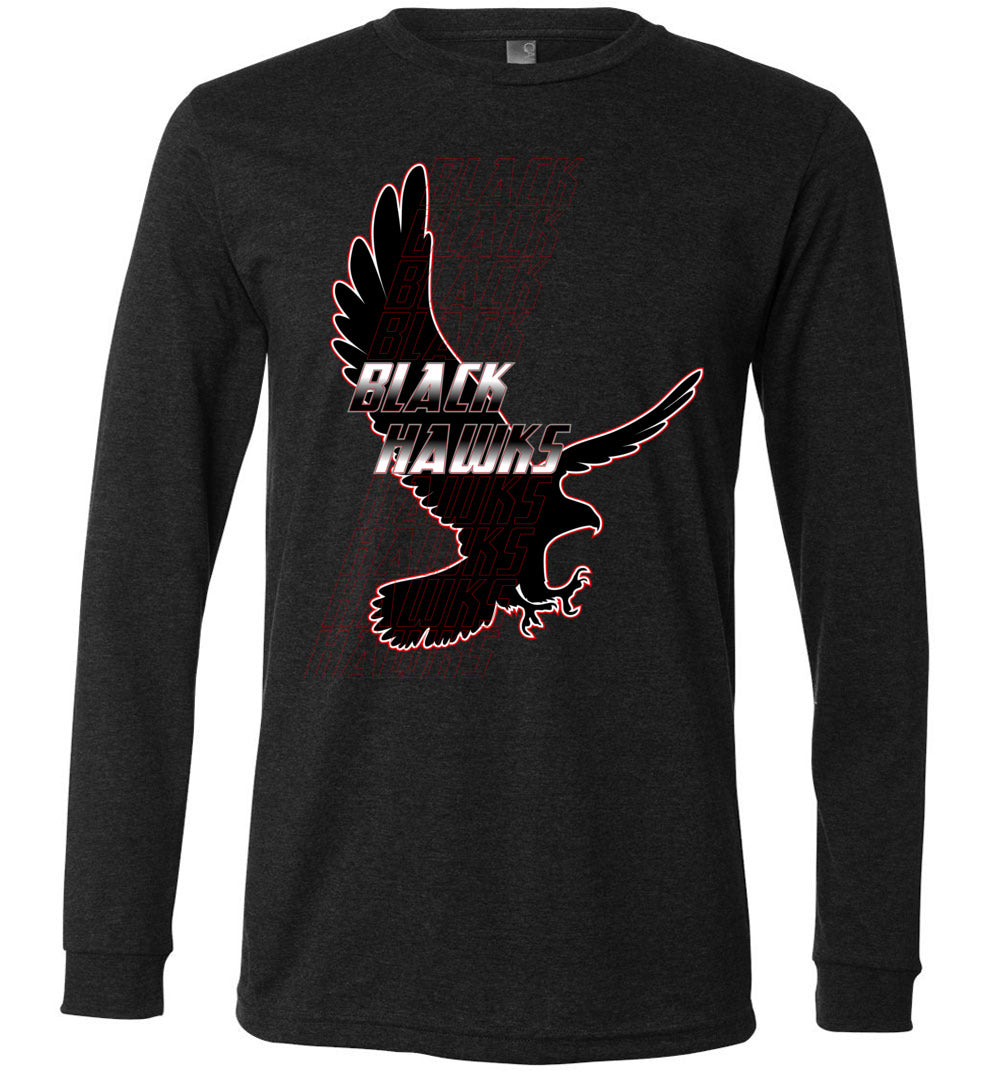 BLACK HAWKS! - Official Gear - Type 7 Long Sleeve Unisex, Modern Sports Logo