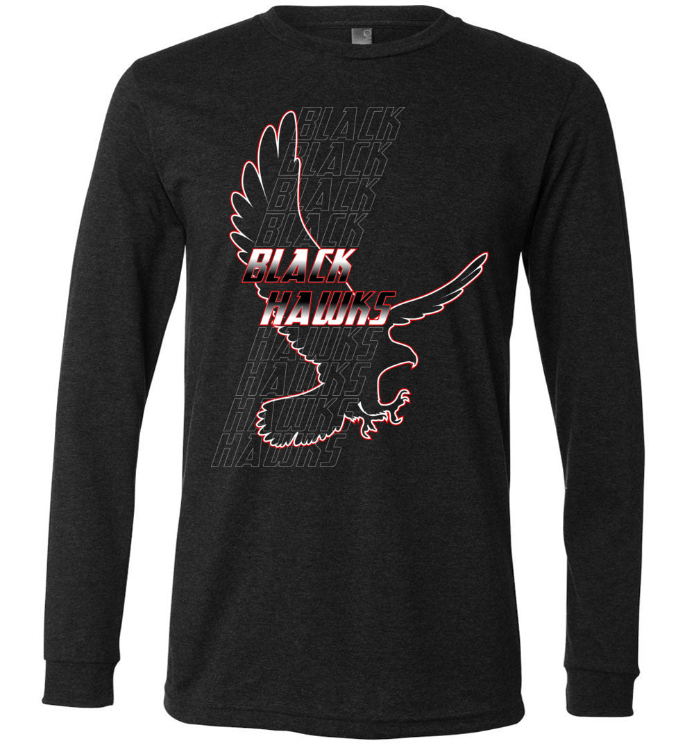 BLACK HAWKS! - Official Gear - Type 7 Long Sleeve Unisex, Modern Sports Logo