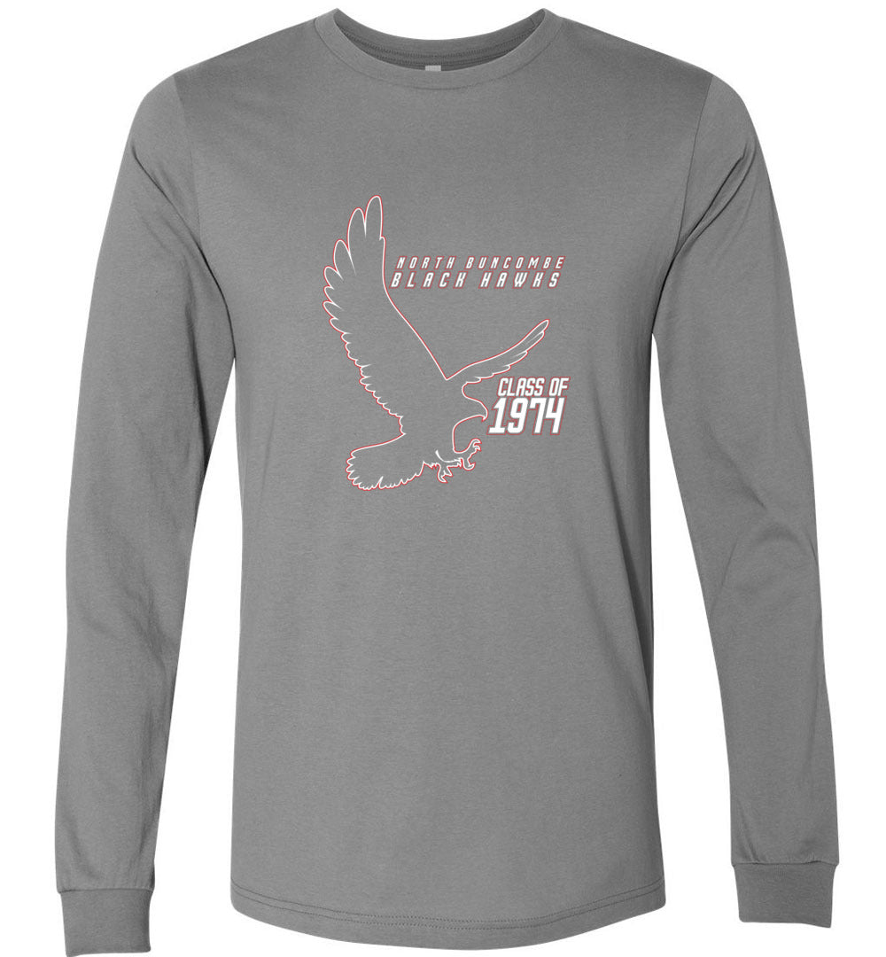 BLACK HAWKS! - Vintage 1974 Reunion Gear - Concept 002 Long Sleeve Unisex, Modern Sports Logo