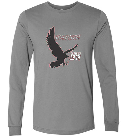 BLACK HAWKS! - Vintage 1974 Reunion Gear - Concept 002 Long Sleeve Unisex, Modern Sports Logo