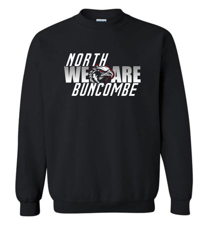 WE ARE NORTH BUNCOMBE! - Official Black Hawks Sweatshirt! (Dark fabric)