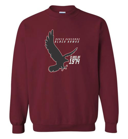 BLACK HAWKS! - Vintage 1974 Reunion Gear - Concept 002 Sweatshirt, Modern Sports Logo