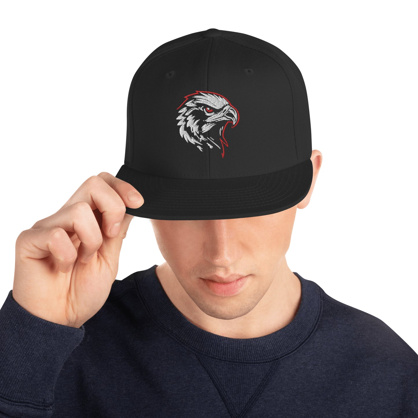 Black Hawks - Flat Brim Snapback Embroidered Hat