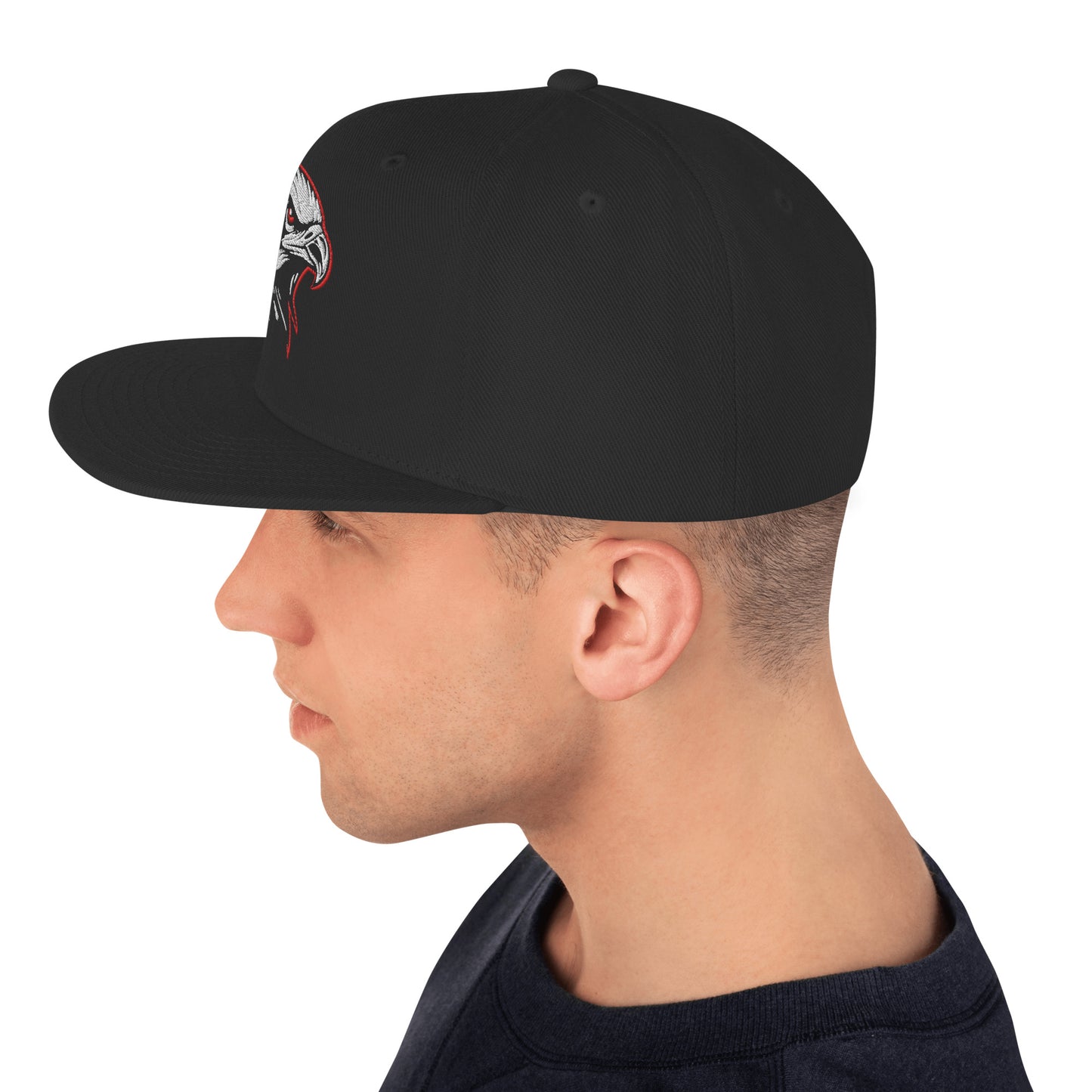 Black Hawks - Flat Brim Snapback Embroidered Hat