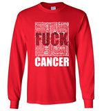 Long Sleeve T-shirts - Adult - Unisex - F**K CANCER - Word Cloud